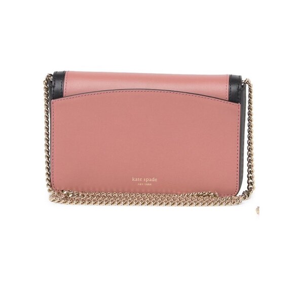 Kate Spade Womens Pink Leather Panda Bear Chain Fold Over Crossbody Handbag New - Picture 4 of 14